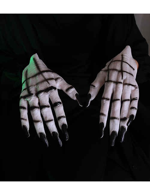 Fashion White+black Stripe Pattern Decorated Cosplay Gloves