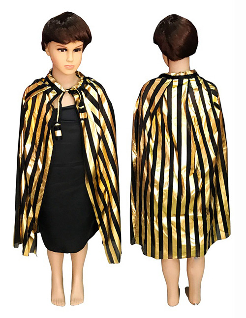 Fashion Gold Color+black Stripe Pattern Decorated Cosplay Costume
