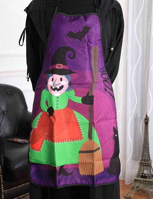 Fashion Purple Witch Pattern Decorated Cosplay Apron