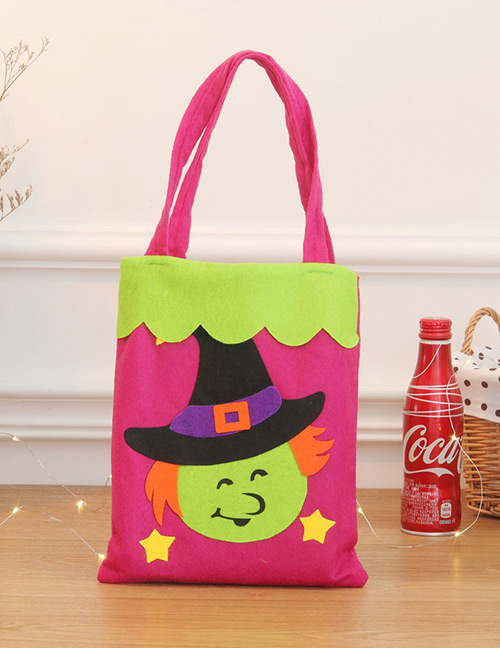 Fashion Plum Red Witch Pattern Decorated Cosplay Bag