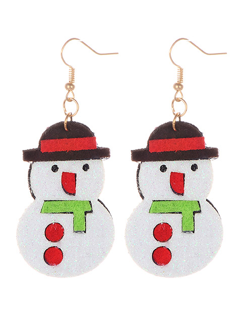Fashion Multi-color Snowman Shape Decorated Earrings