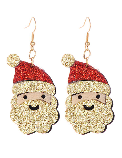 Fashion Gold Color Santa Claus Shape Decorated Earrings