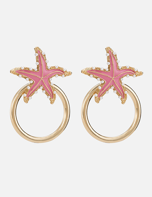 Fashion Pink Star Shape Decorated Earrings
