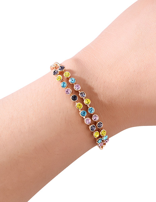 Fashion Multi-color Full Diamond Decorated Bracelet