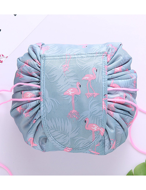 Fashion Light Blue Flamingo Pattern Decorated Cosmetic Bag