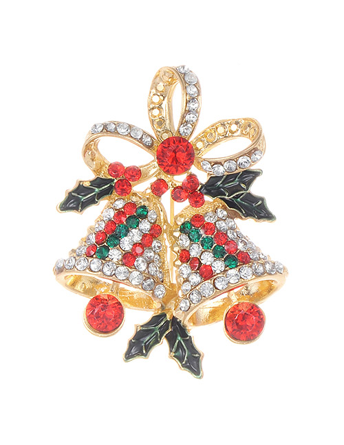 Fashion Multi-color Full Diamond Decorated Bell Shape Brooch
