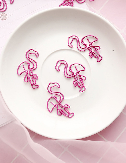 Fashion Pink Flamingo Shape Decorated Note Clip (1 Pc)