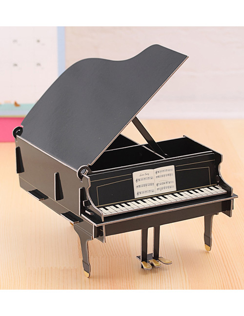 Fashion Black Piano Shape Decorated Storage Box