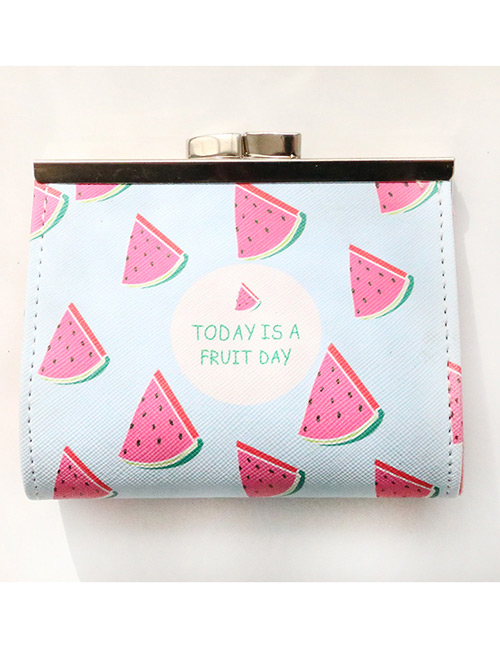 Fashion Red+blue Watermelon Pattern Decorated Wallet