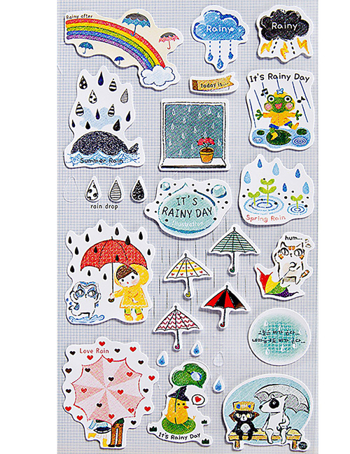 Fashion Multi-color Umbrella Shape Decorated Sticker