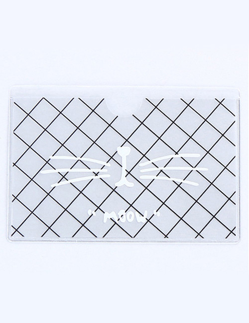 Fashion White Grid Pattern Decorated Certificates Case