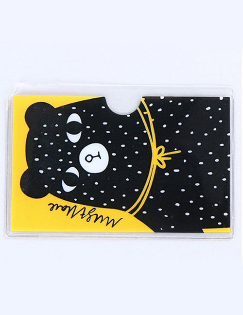 Fashion Yellow+black Bear Pattern Decorated Certificates Case