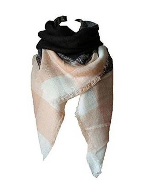 Fashion Black Color Matching Decorated Scarf