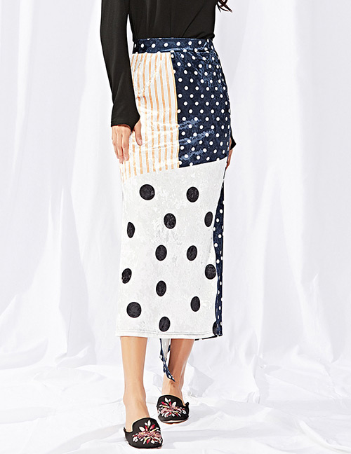 Fashion Multi-color Spot Pattern Decorated Skirt