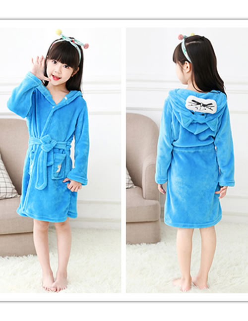 Fashion Blue Pure Color Decorated Pajamas