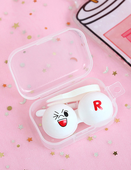 Fashion White Smile Pattren Decorated Contact Lens Box