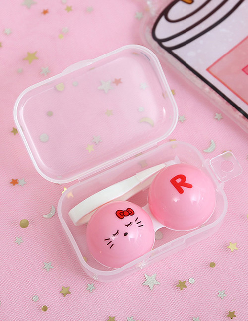 Fashion Pink Cat Pattern Decorated Contact Lens Box