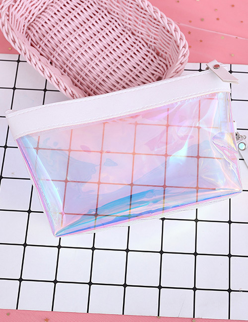 Fashion White Transparent Decorated Cosmetic Bag