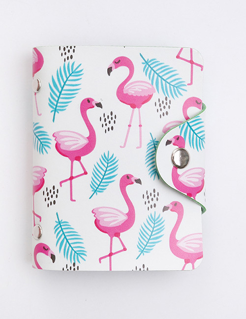 Fashion White Flamingo Pattern Decorated Card Holder