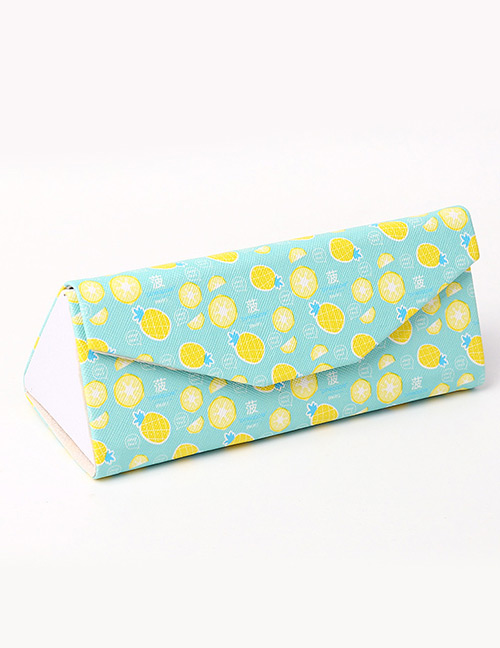 Fashion Green+yellow Pineapple Pattren Decorated Glasses Case