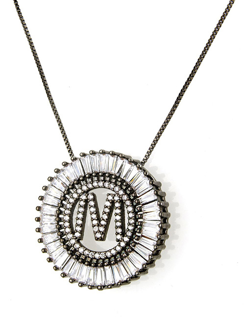 Fashion Black Letter M Shape Decorated Necklace