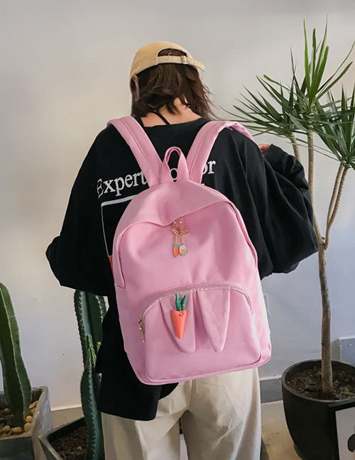 Fashion Pink Carrot Pattern Decorated Backpack