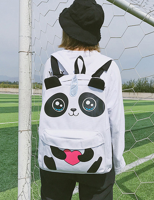 Fashion White Panda Shape Decorated Backpack