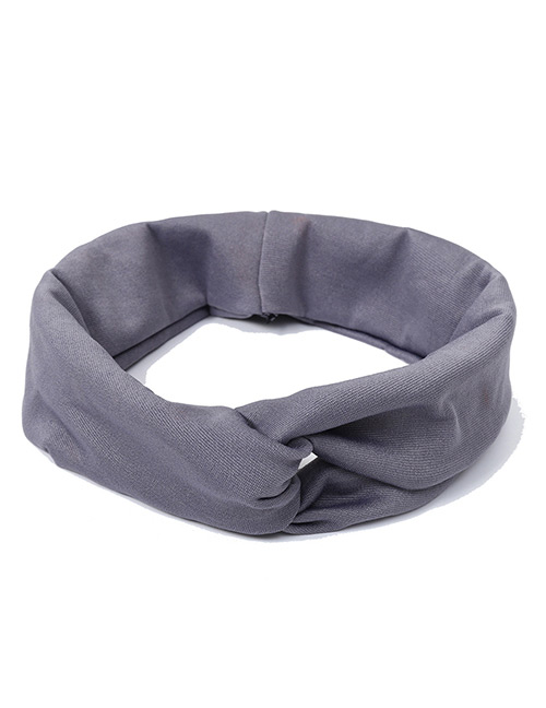 Fashion Gray Pure Color Decorated Simple Hair Band