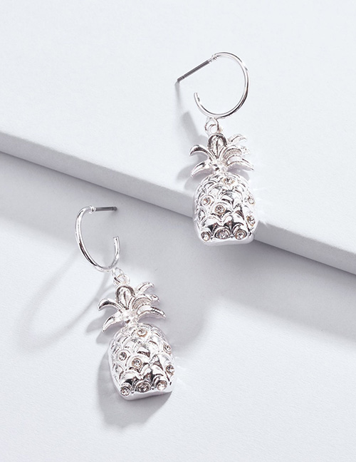 Fashion Silver Color Pineapple Shape Decorated Earrings