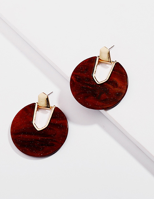 Fashion Claret Red Hollow Out Design Earrings
