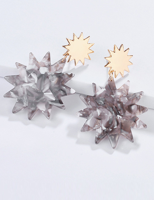 Fashion Gray Star Shape Decorated Earrings