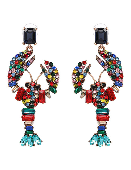 Fashion Multi-color Lobster Shape Design Earrings