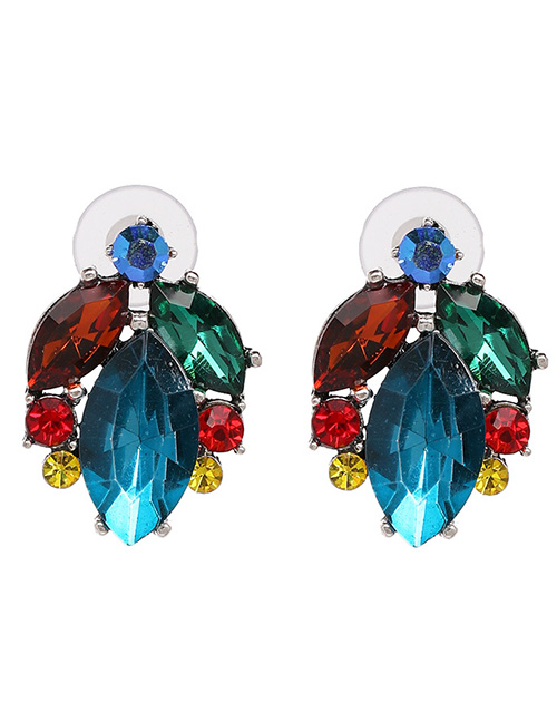 Fashion Multi-color Full Diaomond Decorated Earrings