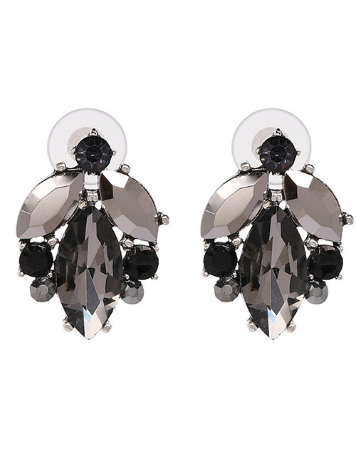 Fashion Gray Full Diaomond Decorated Earrings