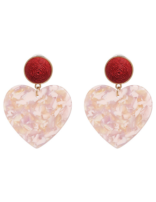 Fashion Beige Heart Shape Decorated Earrings