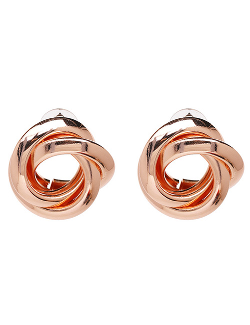 Fashion Rose Gold Pure Color Decorated Earrings