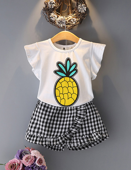 Fashion White+black Pineapple Pattern Decorated Jumpsuit