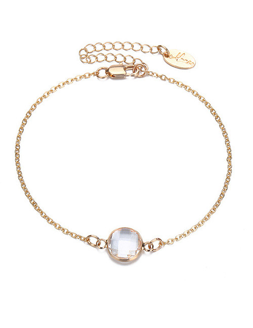 Fashion Gold Color+white Diamond Decorated Bracelet