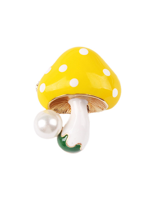 Fashion Yellow Mushroom Shape Design Brooch