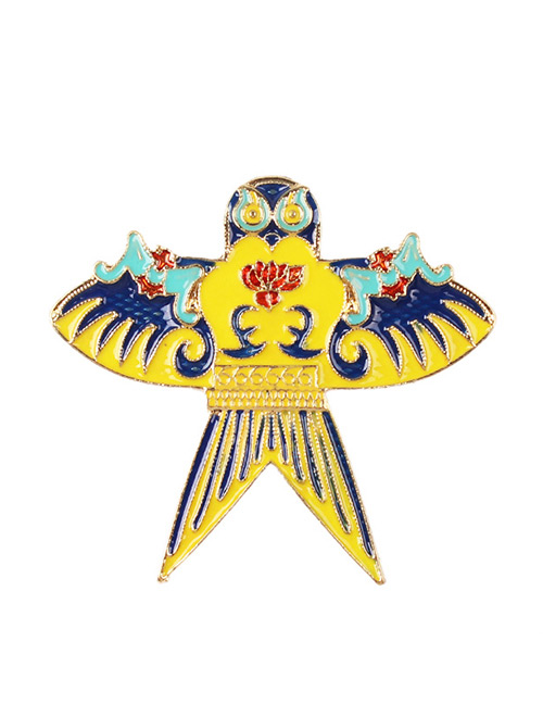 Fashion Yellow Owl Shape Design Brooch