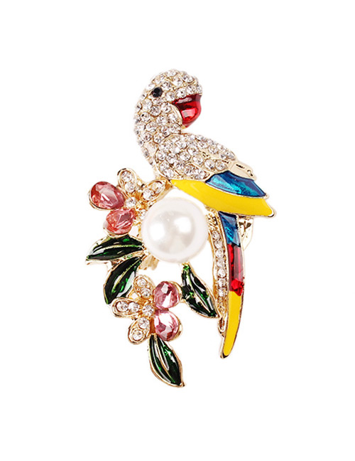 Fashion Multi-color Bird Shape Decorated Brooch