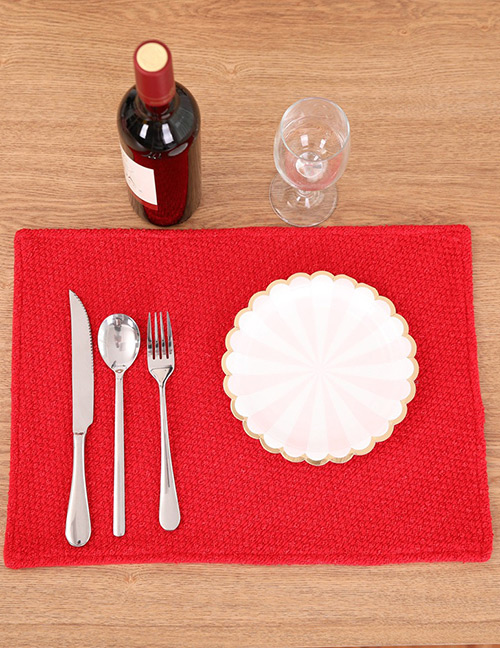 Fashion Red Pure Color Decorated Placemat