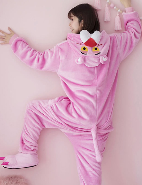Fashion Pink Leopard Shape Decorated Pajamas