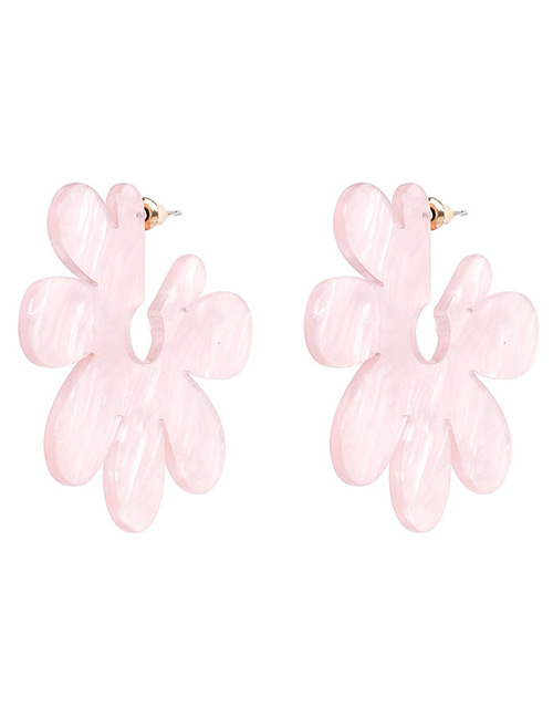 Fashion Pink Flower Shape Decorated Pure Color Earrings