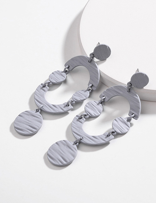 Fashion Gray Pure Color Decoated Earrings