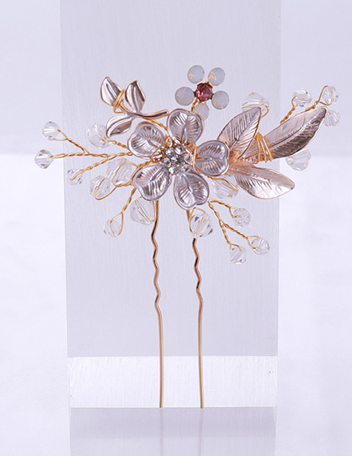 Fashion Rose Gold Flower Shape Decorated Hair Accessories