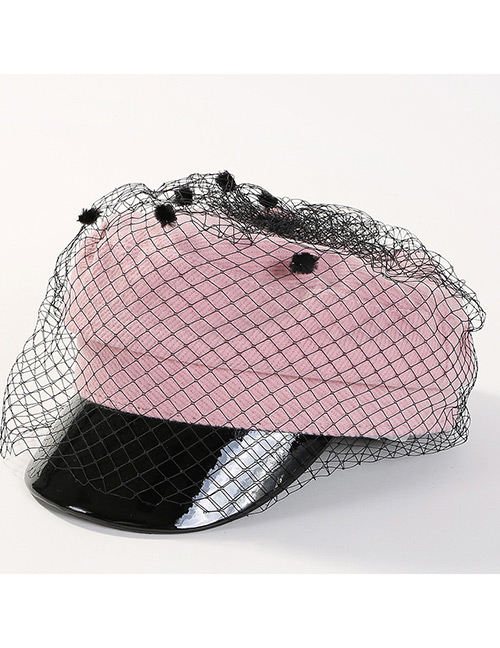 Fashion Pink Grid Shape Design Octagonal Cap