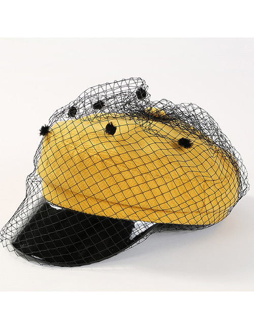 Fashion Yellow Grid Shape Design Octagonal Cap
