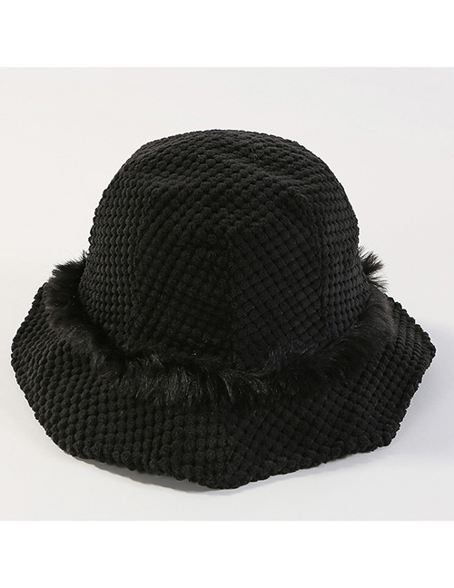 Fashion Black Pure Color Design Knitted Fisherman Hat