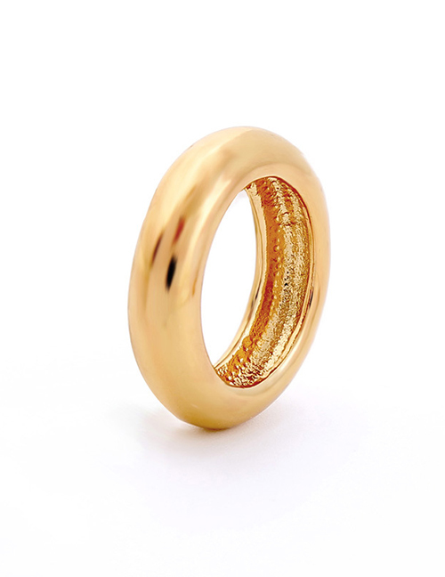 Elegant Gold Color Pure Color Design Round Shape Ring
